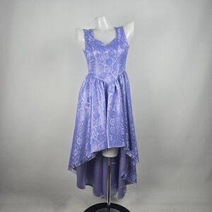 Vintage Handmade Purple Lace High Low Event Dress Size XS